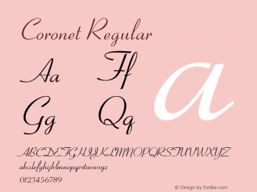 Coronet Regular Version 001.002 Font Sample