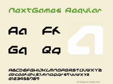 NextGames Regular Macromedia Fontographer 4.1J 03.7.24 Font Sample