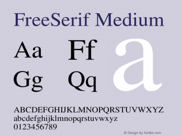 FreeSerif Medium Version $Revision: 1.358 $ Font Sample