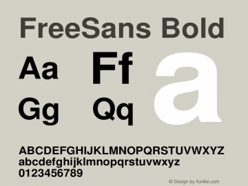 FreeSans Bold Version $Revision: 1.146 $ Font Sample