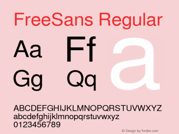 FreeSans Regular Version 0412.2268 Font Sample