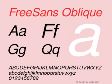 FreeSans Oblique Version 0412.2261图片样张