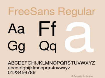 FreeSans Regular Version 0412.2268 Font Sample