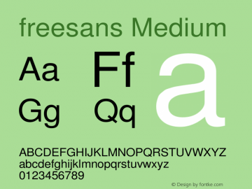 freesans Medium Version $Revision: 1.344 $ Font Sample