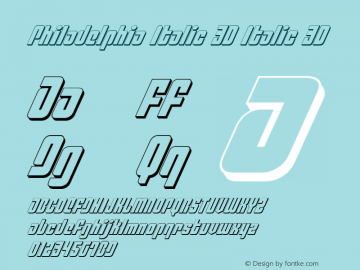 Philadelphia Italic 3D Italic 3D 2 Font Sample