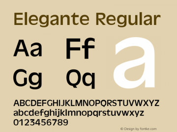 Elegante Regular Unknown Font Sample