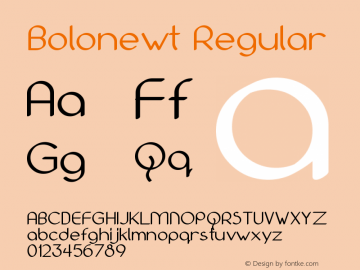 Bolonewt Regular Macromedia Fontographer 4.1.5 8/25/03图片样张
