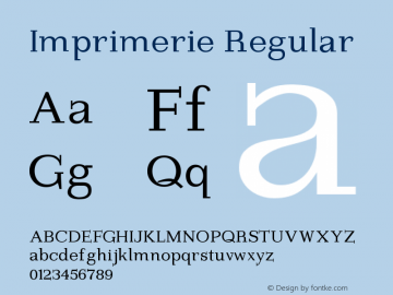 Imprimerie Regular 1.0 2003-08-30 Font Sample