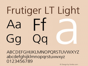 Frutiger LT Light Version 006.000图片样张