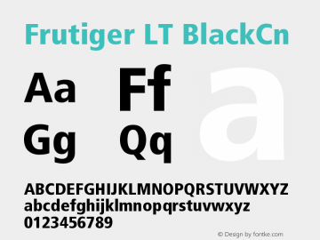 Frutiger LT BlackCn Version 006.000图片样张