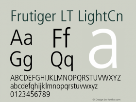 Frutiger LT LightCn Version 006.000图片样张