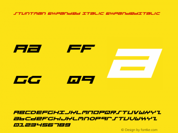 Stuntman Expanded Italic ExpandedItalic Version 2图片样张