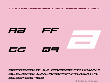 Stuntman Expanded Italic Expanded Italic 2 Font Sample