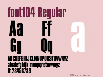 font104 Regular Unknown Font Sample