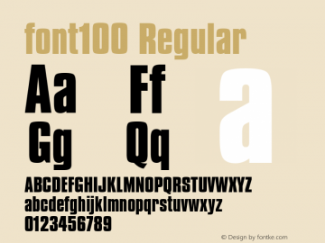 font100 Regular Unknown图片样张