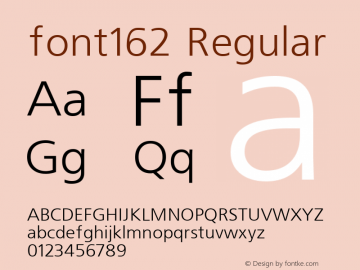 font162 Regular Unknown Font Sample