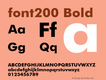 font200 Bold Unknown Font Sample