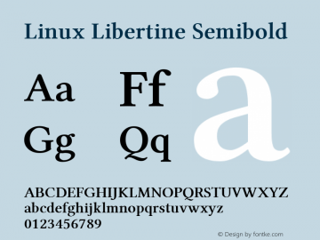 Linux Libertine Semibold Version 5.0.0 Font Sample