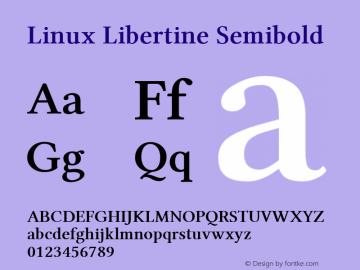 Linux Libertine Semibold Version 5.1.1 Font Sample