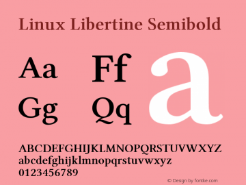 Linux Libertine Semibold Version 5.1.1 Font Sample