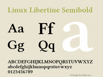 Linux Libertine Semibold Version 5.1.2 ; ttfautohint (v0.9)图片样张