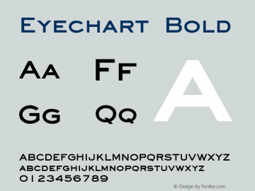 Eyechart Bold Accurate Research Professional Fonts, Copyright (c)1995图片样张