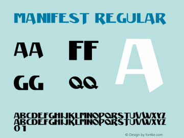 Manifest Regular Wersja 1.0 Font Sample