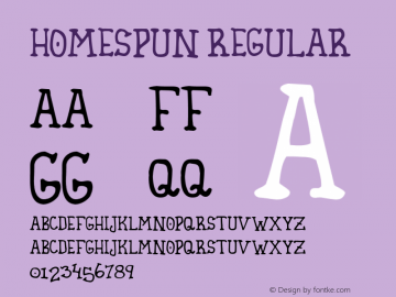 Homespun Regular 1.0 www.cumberlandgames.com图片样张