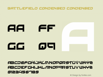 Battlefield Condensed Condensed 3 Font Sample