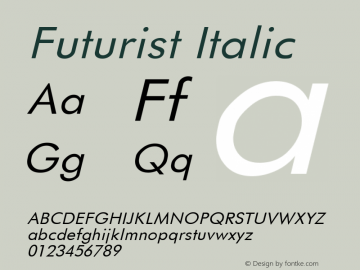 Futurist Italic WSI:  11/27/92图片样张