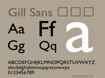 Gill Sans 常规体 8.0d2e1 Font Sample