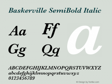 Baskerville SemiBold Italic 1.1d1图片样张