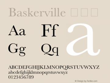 Baskerville 常规体 7.0d1e1 Font Sample