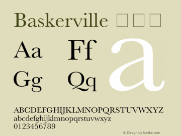 Baskerville 常规体 7.0d4e2 Font Sample