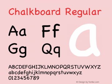 Chalkboard Regular 4.1d3 Font Sample