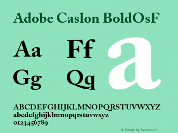 Adobe Caslon BoldOsF Version 001.002 Font Sample