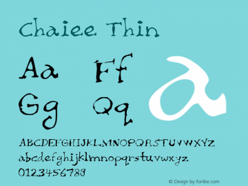 Chaiee Thin Version 2.00 Font Sample