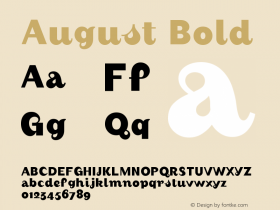 August Bold Version 001.000 Font Sample