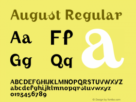 August Regular Version 001.000 Font Sample