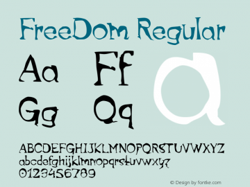 FreeDom Regular Version 001.000 Font Sample