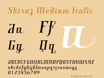Shiraz Medium Italic 001.000图片样张