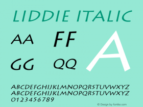 Liddie Italic The IMSI MasterFonts Collection, tm 1995 IMSI Font Sample