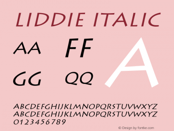 Liddie Italic The IMSI MasterFonts Collection, tm 1995 IMSI图片样张