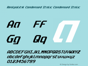 Realpolitik Condensed Italic Condensed Italic 2图片样张