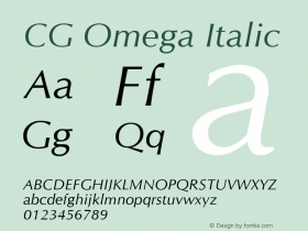 CG Omega Italic Version 1.3 (ElseWare)图片样张