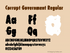 Corrupt Government Regular 2003; 1.0, a corrupt release Font Sample