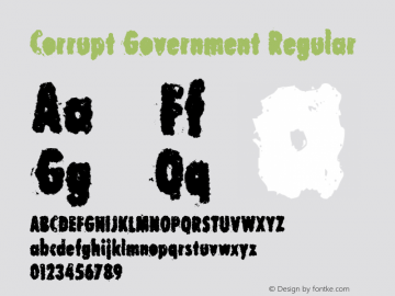 Corrupt Government Regular 2003; 1.0, a corrupt release Font Sample