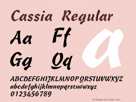 Cassia Regular The IMSI MasterFonts Collection, tm 1995 IMSI Font Sample