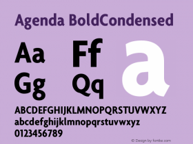 Agenda BoldCondensed Version 001.000 Font Sample