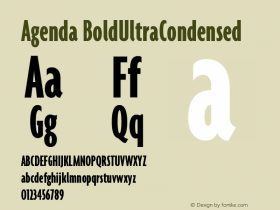 Agenda BoldUltraCondensed Version 001.000 Font Sample